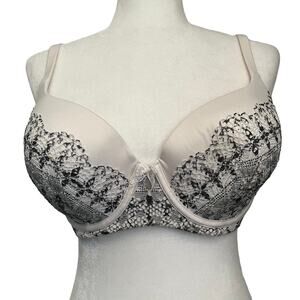 Victoria Secret Body by Victoria Bra Size 34DDD Lined Demi Double Cream Lace